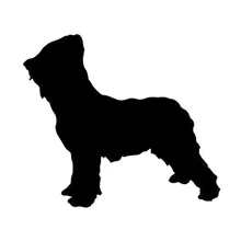 Briard Dog – autocollants en vinyle 16x14.1CM, noirs/argentés, décoration de voiture, style automobile, S1-1479
