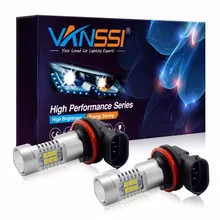 Vanssi lâmpada para farol de milha, 2 peças, h8, h11, led, h10/9145, hb3/9005, hb4/9006, psx24w/2504, h16 lâmpada 1200lm 6000k branca DC12-24V