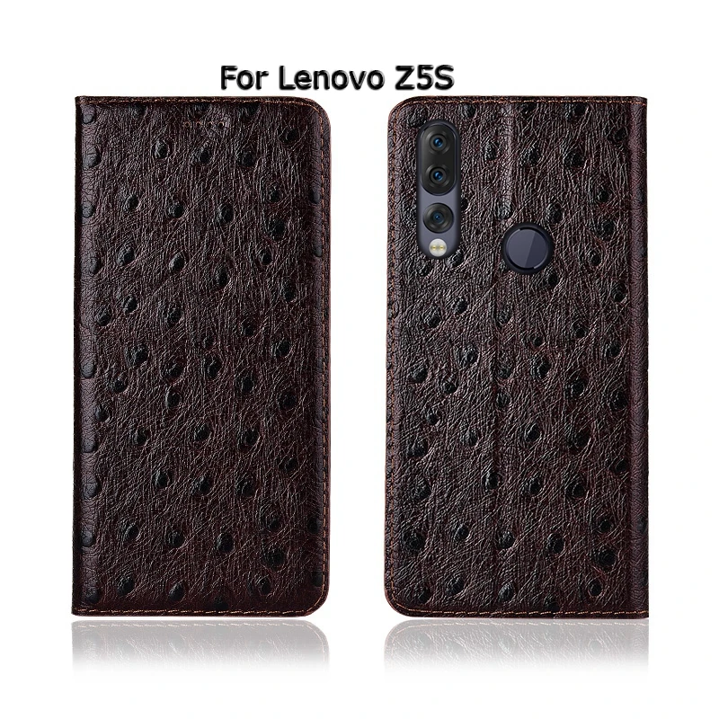 Страус Текстура чехол для lenovo Z5 Pro Z5s GT крышка флип подставка, гнездо для карточек из натуральной кожи чехол для телефона