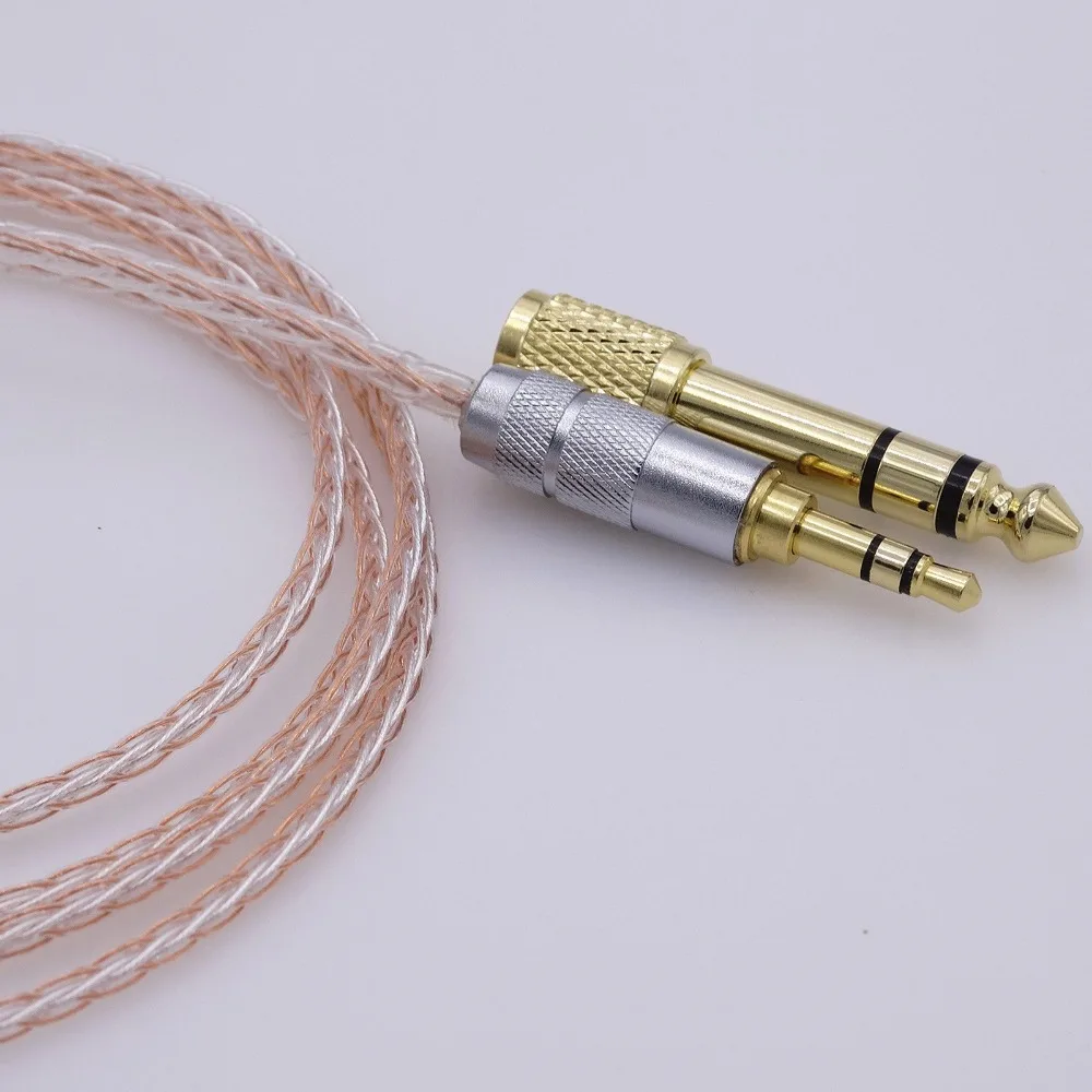 3.5MM TO 3.5MM MALE 8 Cores Litz Braid Upgrade Cable For OPPO PM-3 H6 AUX Car