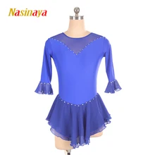 Платье для фигурного катания Nasinaya, индивидуальные юбки для конькобежцев для девочек, женщин, детей, Patinaje, гимнастика, представление 226
