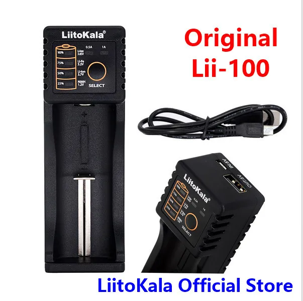 Liitokala Lii-100 lii-202 18650 Батарея Зарядное устройство для 26650 16340 RCR123 14500 LiFePO4 1.2 В Ni-MH Ni-Cd Rechareable Батарея - изображение
