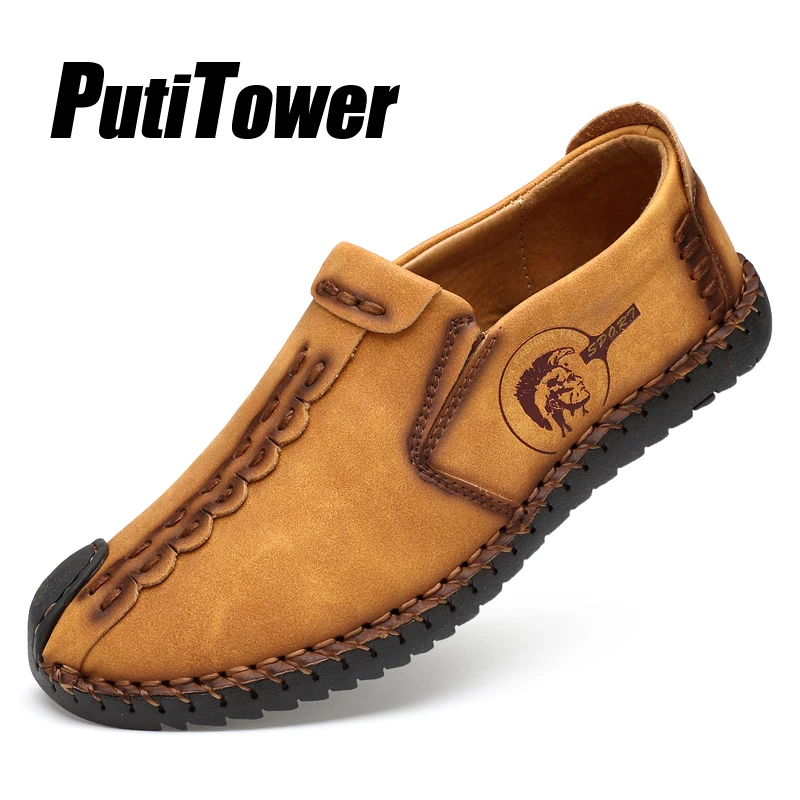 

Hot Sale Men Leather Casual Shoes Man High Quality Flat Loafers Male Comfortable Walking Trainers Chaussure Homme Sapato Homens