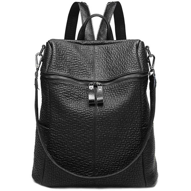 

FGGS-New Leather Women'S Backpack Simple Casual Backpack Large Capacity Backpack