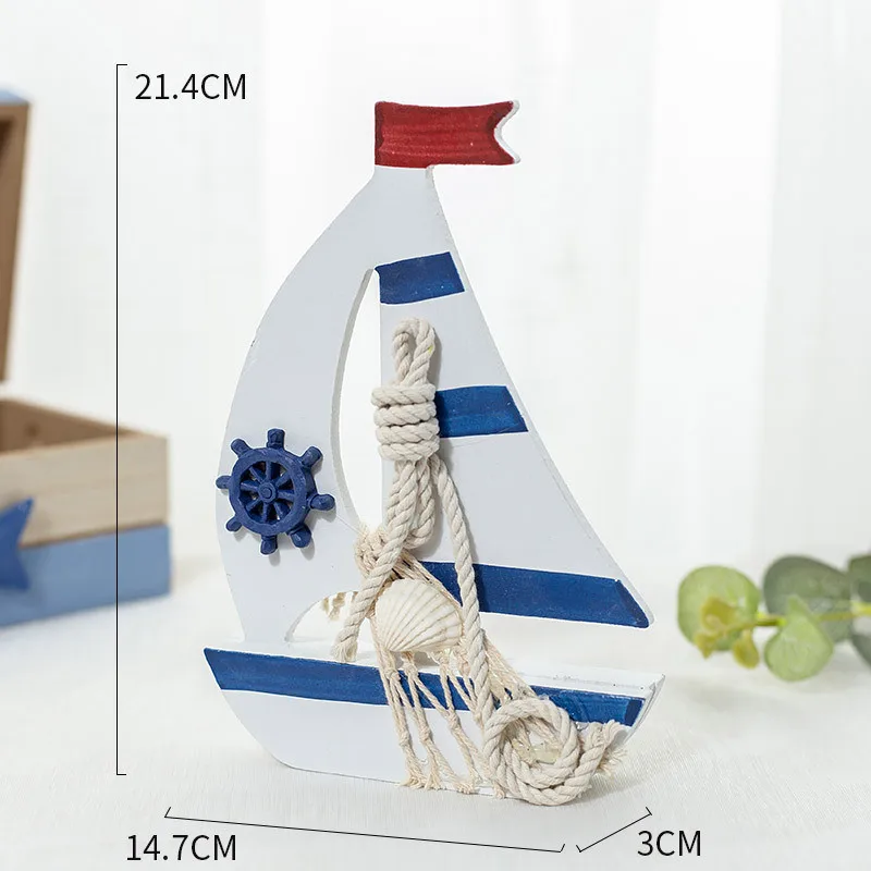 Mediterranean sailing ornaments smooth sailing boat solid marine ship model wedding gifts wood products home decor wall hangings