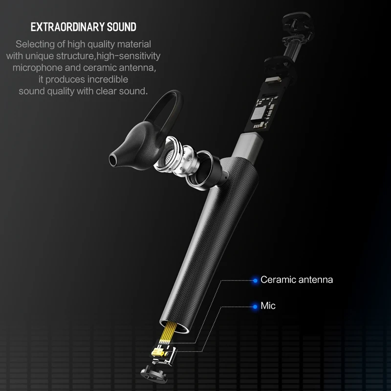 ROCK Bluetooth 4 2 беспроводные наушники серия Torch In Ear с микрофоном HiFi наушники|wireless