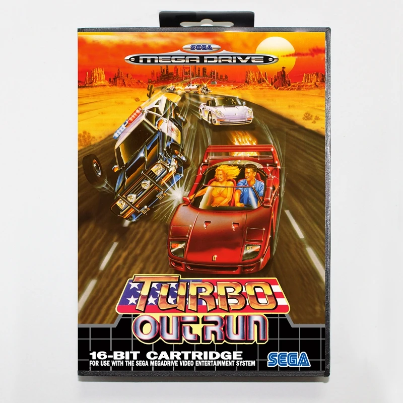 

Sega MD games card - Turbo Outrun with box for Sega MegaDrive Video Game Console 16 bit MD card