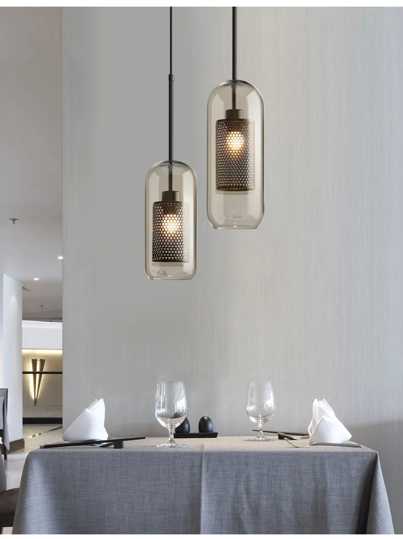 Промышленный Стиль Ресторан светодиодный E27 люстра Лофт черный ретро творческая личность проход бар обеденный стеклянный шар прикроватная лампа