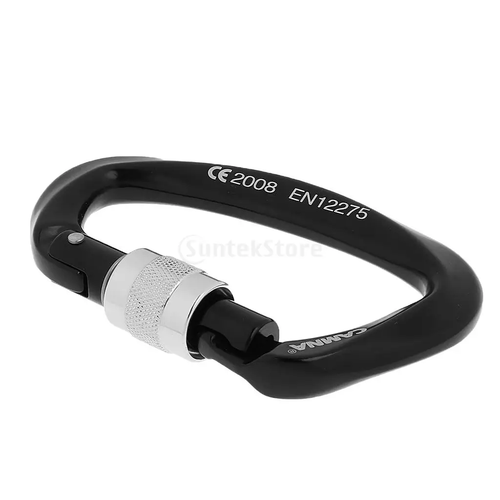 Outdoor Rock Climbing 20KN Mobile Pulley for 12mm Rope + 25KN D-ring Screw Lock Carabiner