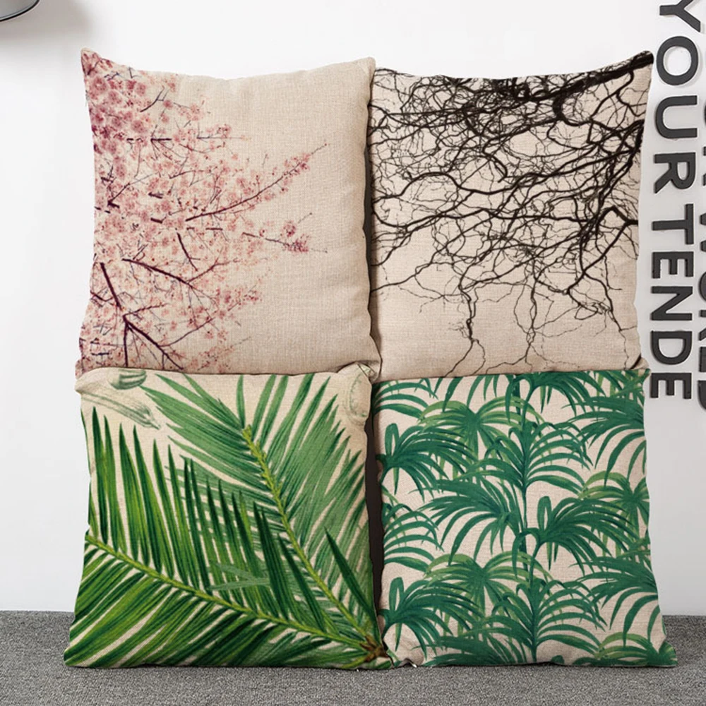 cotton linen green palm tree leaf patterns flowers cotton linen green palm tree leaf patterns flowers