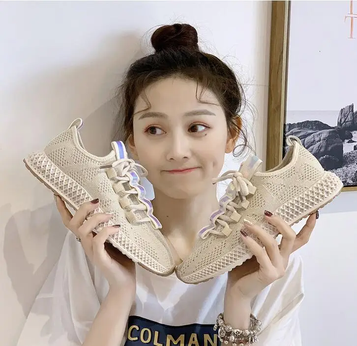 

Spring and summer shoes female 2019 new flat single flying woven casual shoes online night running shoes chaussures de sport