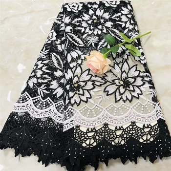 

Tollola African Lace Fabric 2018 High Quality Lace Embroidery Fabric With 3d Flower French Lace Fabric with Stones