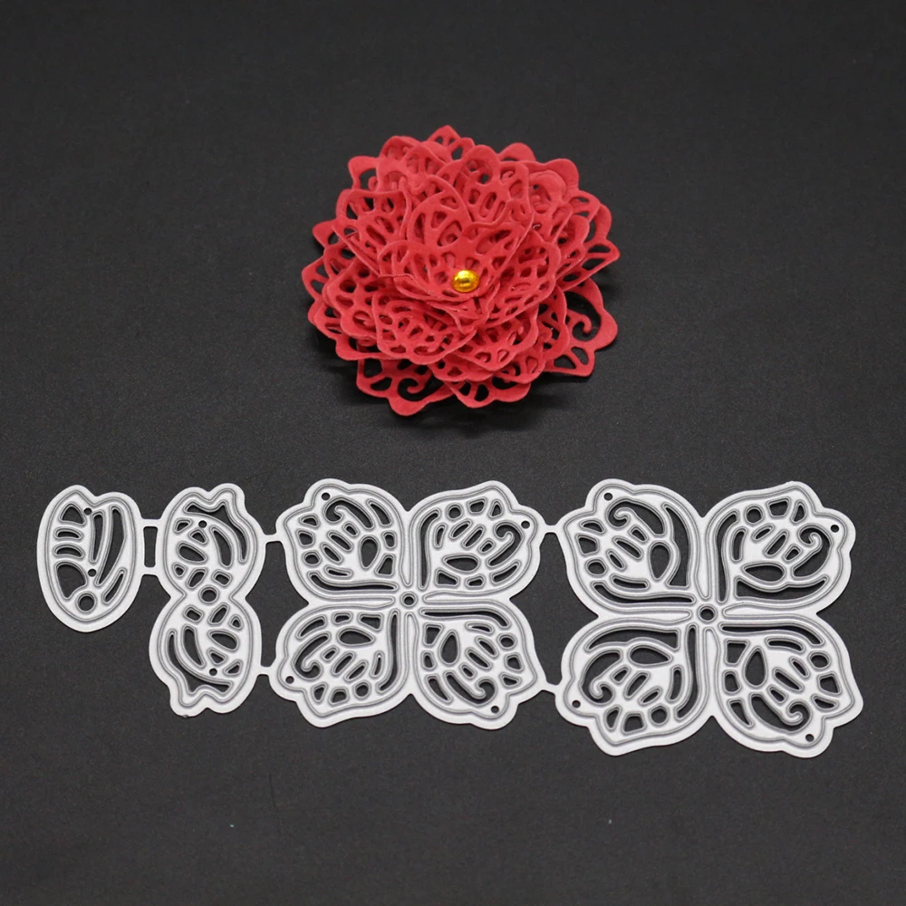 

10.9x4.1CM Flowers Petal Metal Cutting Dies Stencil for DIY Scrapbooking Cards Making Album Cut Die Book Photo for Decoration