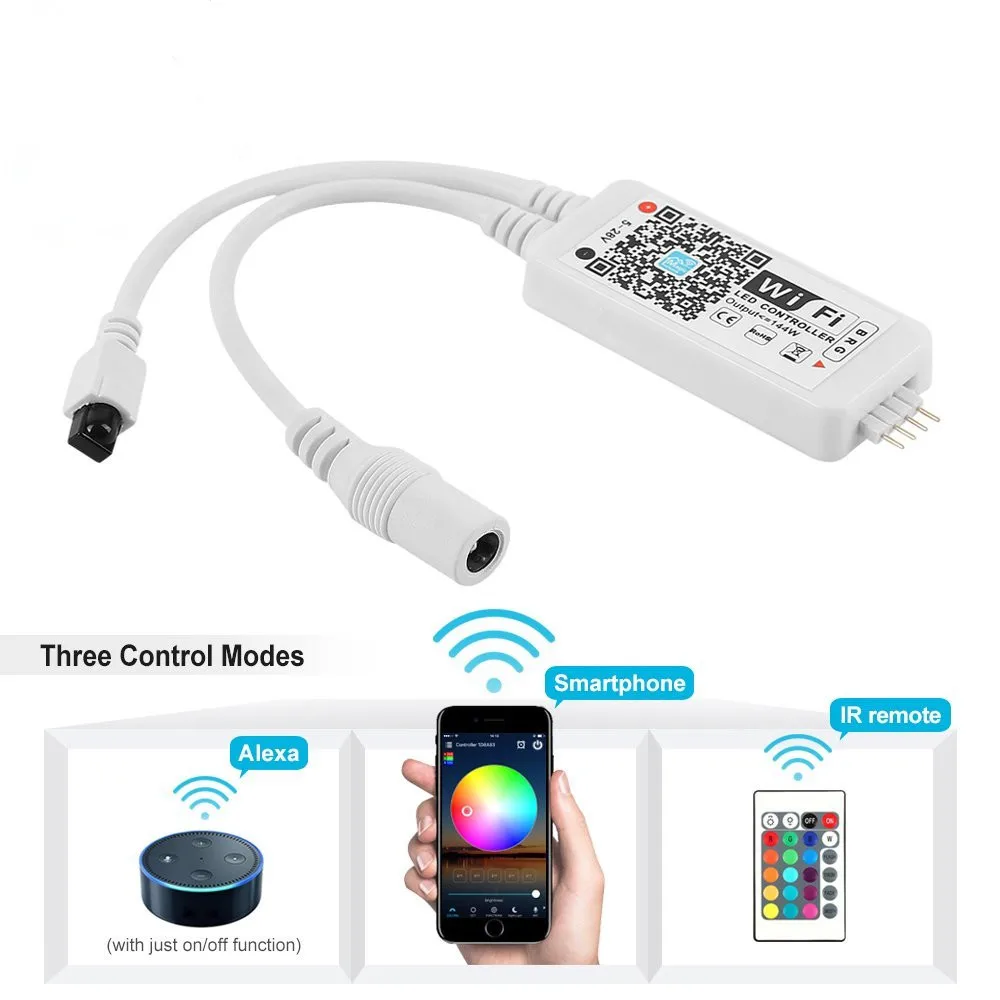 Светодиодный мини контроллер RGB с 24 клавишами Wi Fi 12 в пост. Тока ИК/21 клавиша