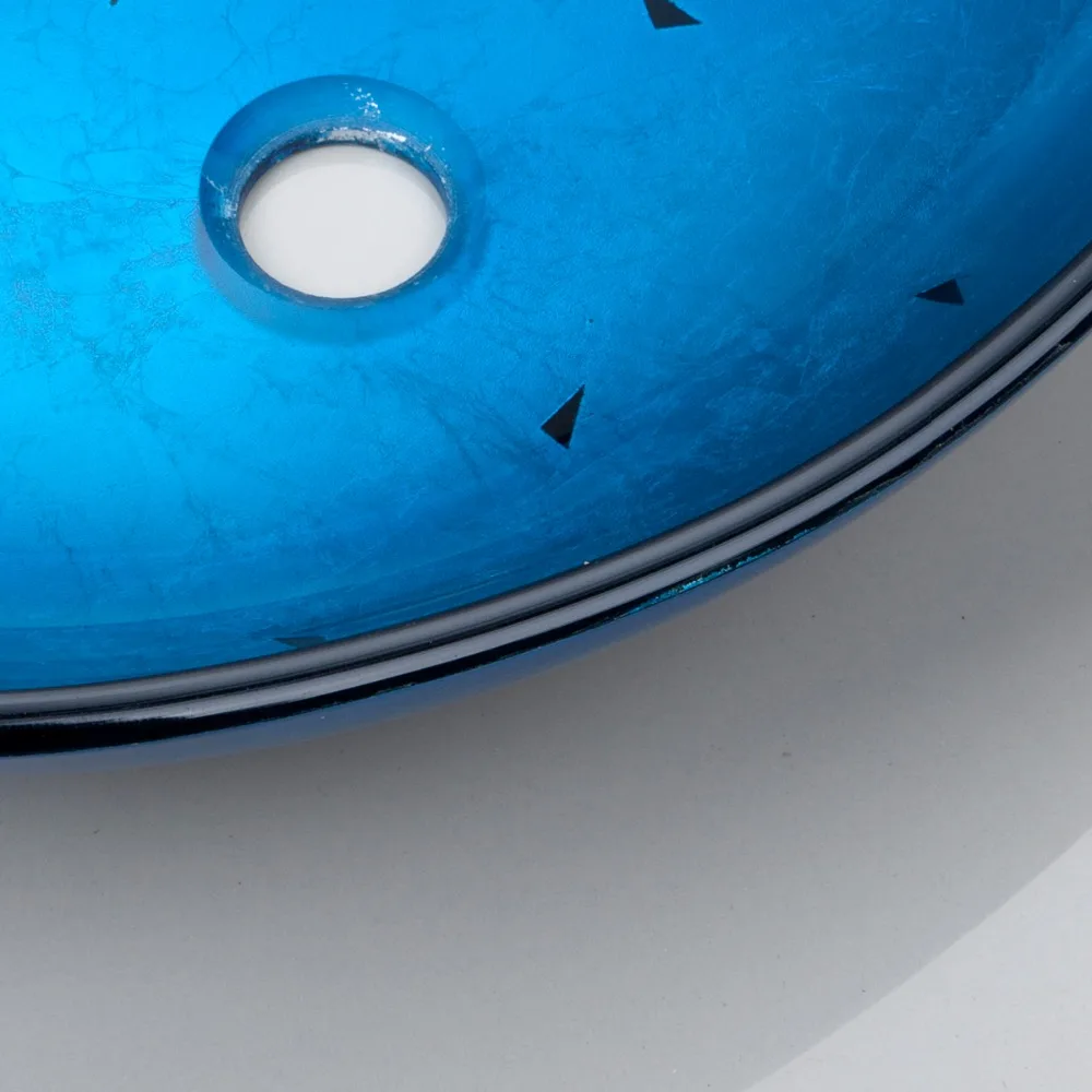 YANKSMART FBA Artist ванная комната круглый синий закаленное стекло Овальный умывальник W/ORB Матовый кран хром всплывающий слив комбинированная Раковина Набор