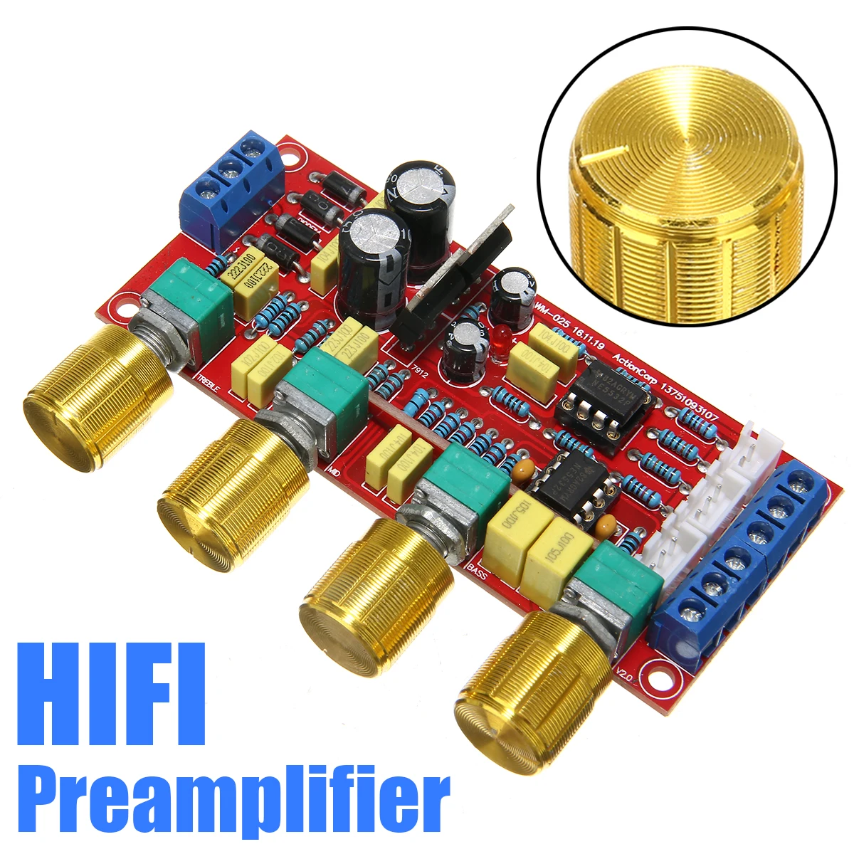 Amplifier NE5532 HiFi Stereo Preamp Preamplifier Kits Volume Tone Control Board Adjustable Treble Midrange Bass EQ DIY Kit Amplifier NE5532 HiFi Stereo Preamp Preamplifier Kits Volume Tone Control Board Adjustable Treble Midrange Bass EQ DIY Kit