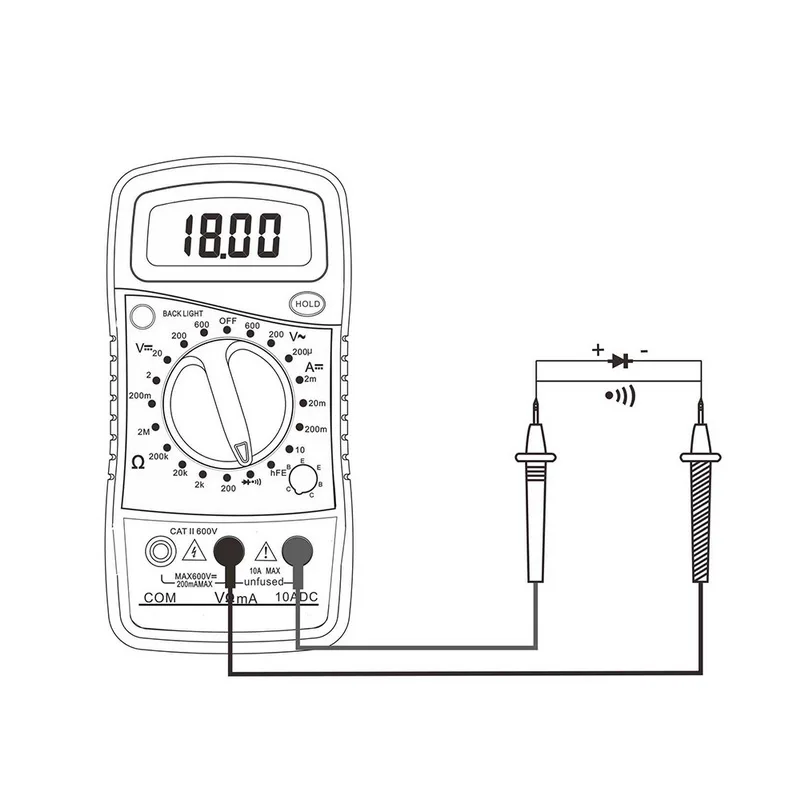 Urijk DT830G мультиметр Цифровой AC/DC Ручной Амперметр токовые клещи Вольтметр Амперметр мультиметр тестер мультиметр