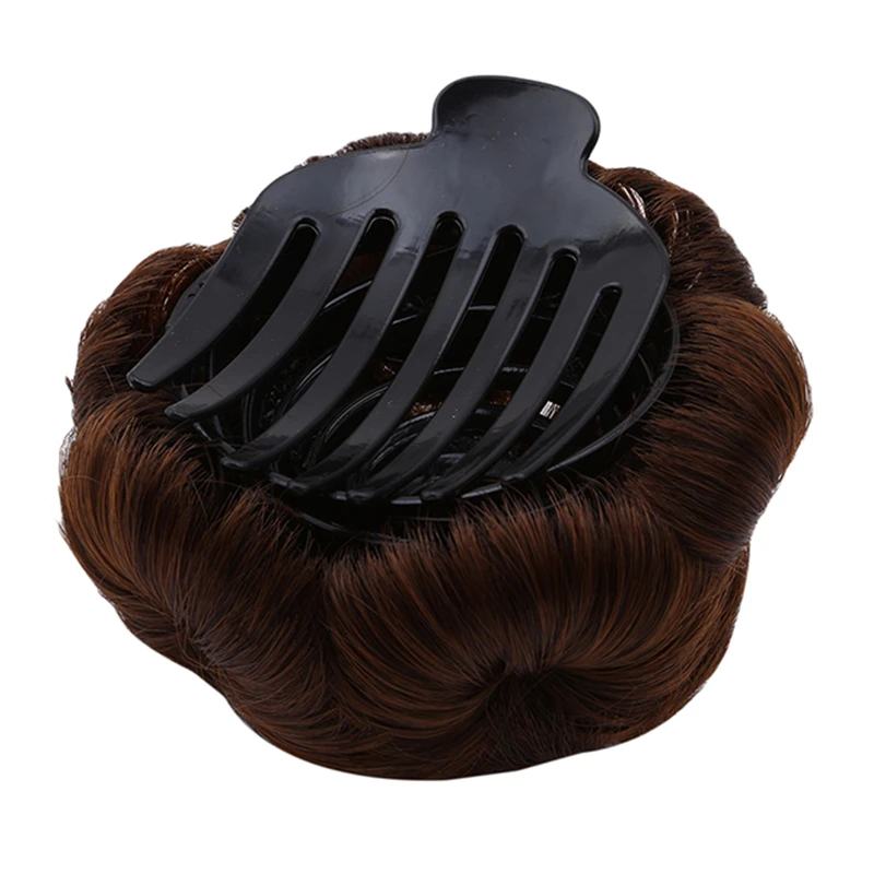 Эластичный Невеста Donut синтетический шиньоны высокого Температура волокна волос Новый Для женщин натуральный кудрявый шиньон Клип В