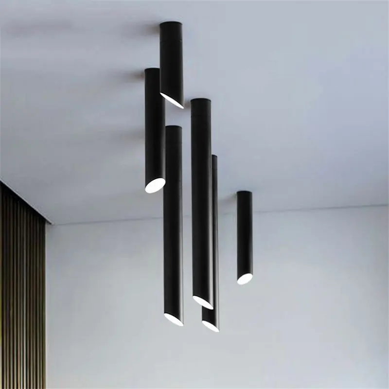 Nordic Oblique Tube Ceiling Lamp Living Room Led Ceiling Lights Black or white Combination Bamboo Lamps for dining room corridor Nordic Oblique Tube Ceiling Lamp Living Room Led Ceiling Lights Black or white Combination Bamboo Lamps for dining room corridor