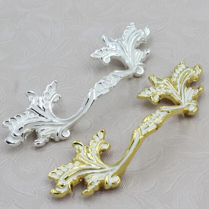 96mm Kichen Knobs Gold White Dresser Handles Silver White