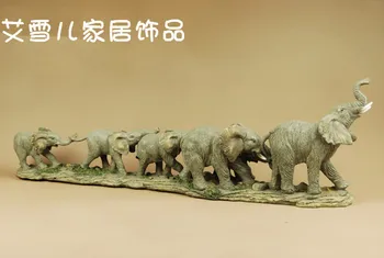 

Elephant group crossing Decoration Resin Crafts Imitation Wood Carving Home Decorations Souvenirs(A927)