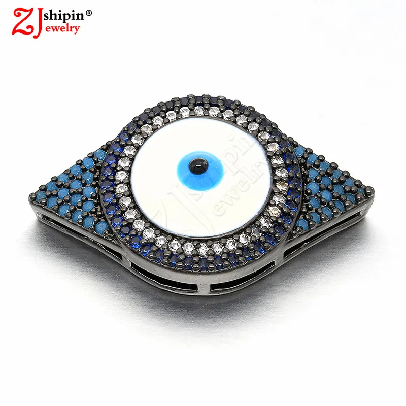 

ZJSHIPIN Charm Micro-inlaid Zircon CZ Eye Devil's Eye Jewelry Accessories Connector Suitable for DIY Jewelry Discovery