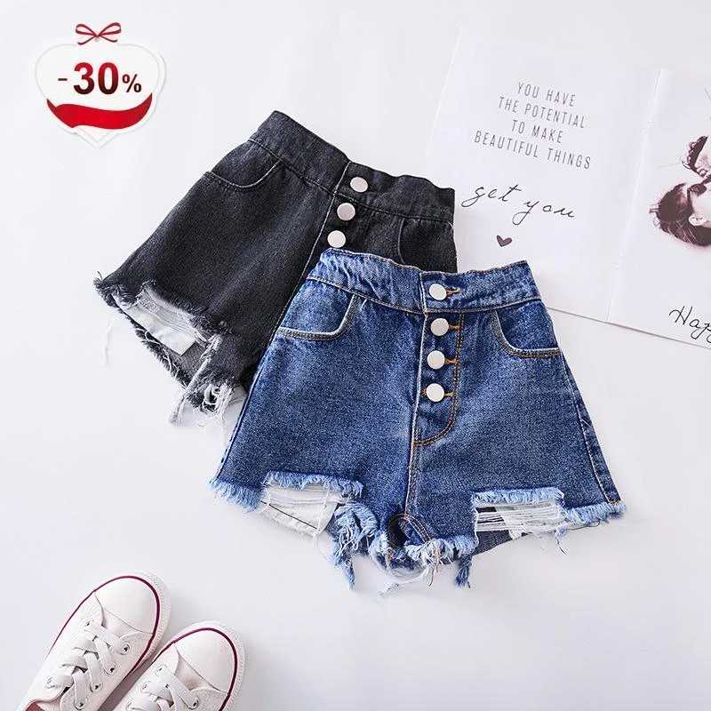 kids ripped jean shorts