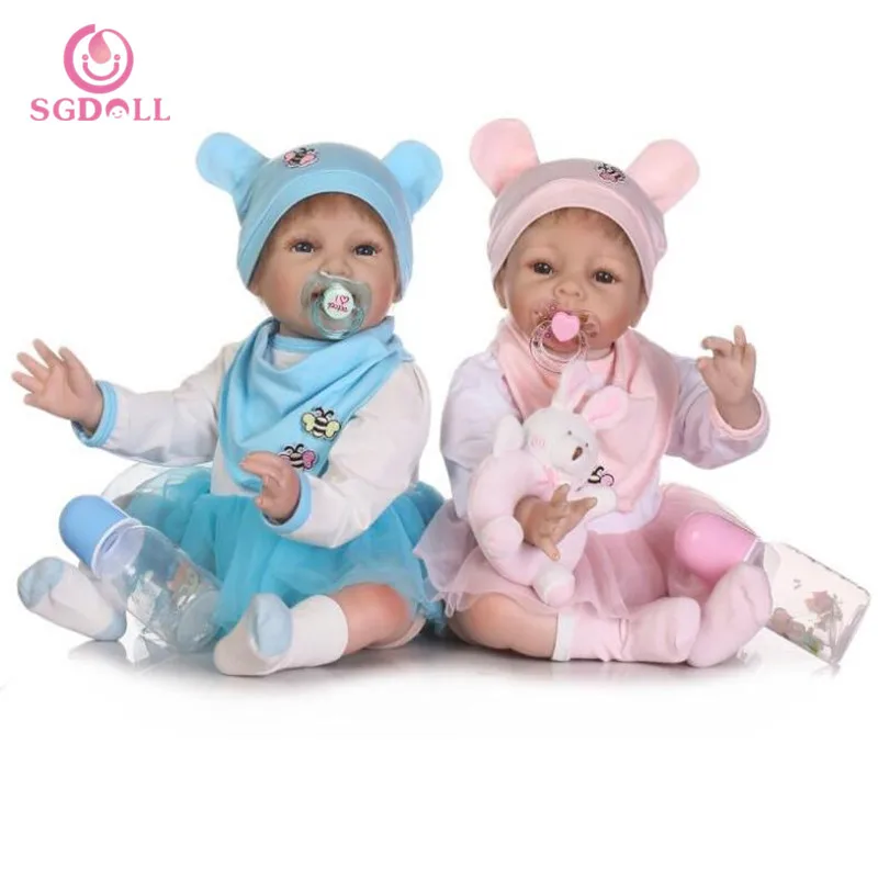 

55cm/22" Handmade Soft Body Silicone Reborn Baby Newborn Realistic Lifelike Girl Doll 7041940/7041941