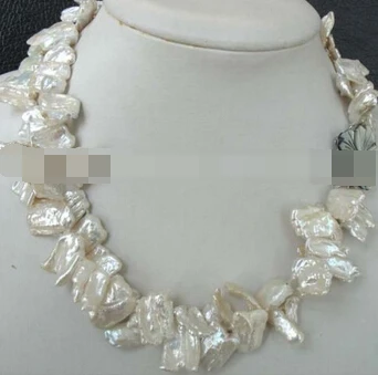 

N 2rows white biwa reborn keshifwpearl necklace Discount AAA