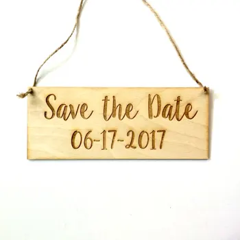 

Custom wooden sign Dog save the date photo prop - personalized save the date engraved wood sign wedding decoraiton