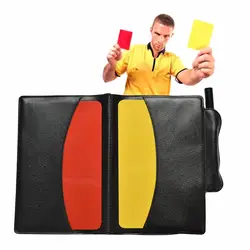 Красные/Желтые карты бумажник карандаш набор блокнотов Портативный Спорт Футбол карта оборудования размер: 12x9 см