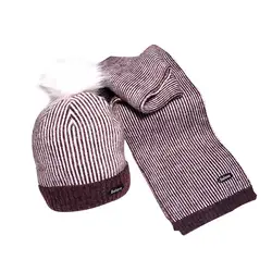 Детская шапка, шапка, шарф, комплект, сохраняющий тепло, модная, в полоску, дышащая, для зимы, OH66