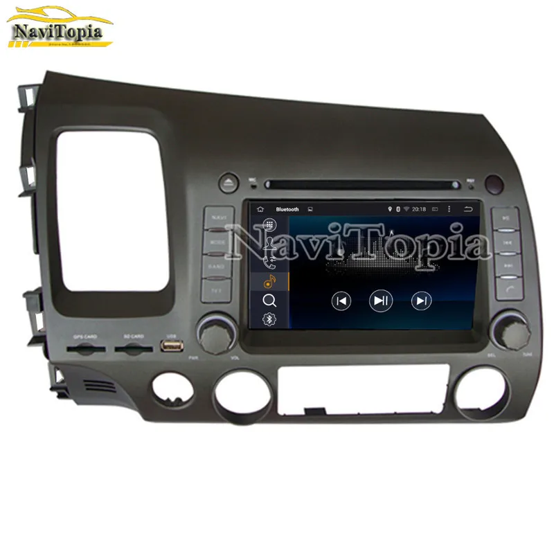 Top NAVITOPIA 4G RAM 64G ROM PX6 Android 9.0 Car DVD Multimedia Player GPS Navigation for Honda Civic left driving 2006-2011 5
