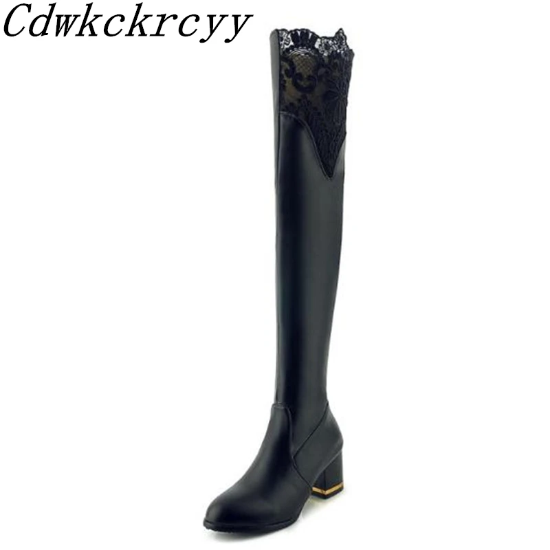 

Women's Boots Autumn and winter New style fashion High-heeled Over knee sexy Lace Boots Thin leg Keep warm Winter boots 34-43