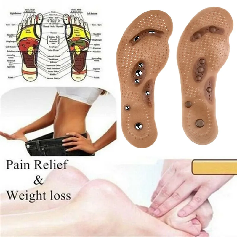 Магнитная терапия для похудения стельки для похудения массажный Уход за ногами коврик для обуви коврик коричневая Стелька дропшиппинг подошвы