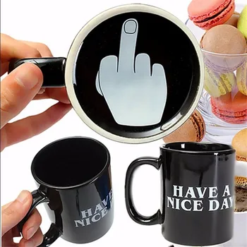 

1Pcs Fashion Ceramic Middle Finger Coffee Cup Have A Nice Day Mug/Up Yours Mug Middle Finger Ceramic Mug Coffee Cup Office gifts