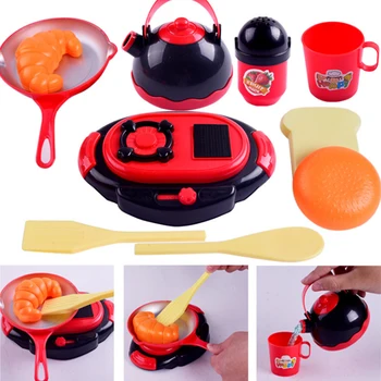 

10 Pcs 1 Set Random Send Kitchen Cooking Set Baby Pretend Role Play Toy Pancake Spoon Fork Simulation Plastic PlayHouse Toy