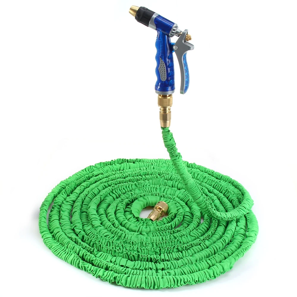 100FT Expandable Magic Flexible Garden Hose Pipe With Copper Spray Gun