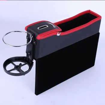 

US Warehouse Home Car Seat Crevice Storage Box Grain Organizer Gap Slit Filler Holder Wallet Phone Coin Cigarette Slit Pocket