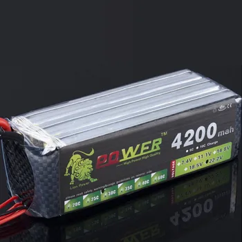

Lion Power 6s 22.2V 4200MAH Lipo Battery 30C For remote control helicopter and RC Car 6S Lipo 22.2 V 4200 mah T XT60 Plug