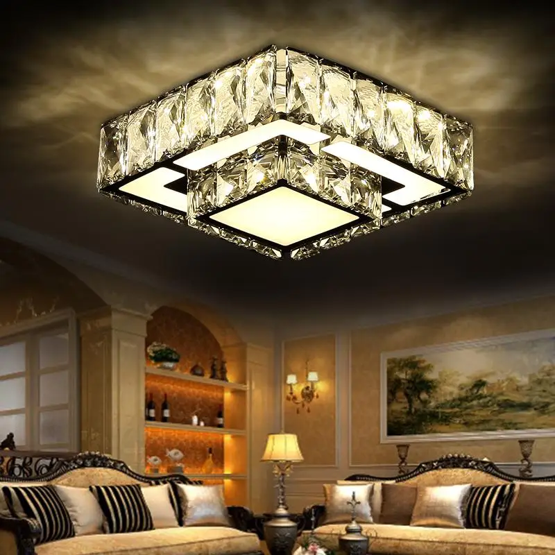 A1 Crystal lamp LED ceiling lamps bedroom lamp creative flower romantic square hall light entrance balcony lamp