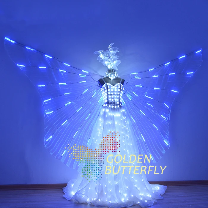 

LED Wings Glowing Fashion Women Lady Luminous Colorful Butterfly Wings Show Clothing Light Dance Dress Accessories Customizable