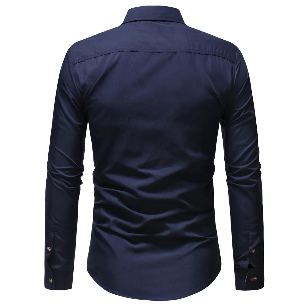 New 2018 Autumn Cotton Dress Shirts High Quality Mens Casual Shirt Fashion Design Men Plus Size XXXL Slim Fit Social Shirts