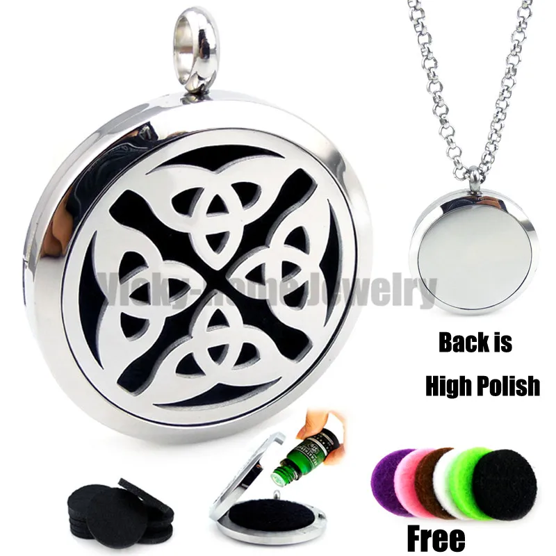 

New Arrivals Trinity (30mm) Aromatherapy / Essential Oils Diffuser Locket Necklace with Pads Stianless Steel Auto Aroma Locket