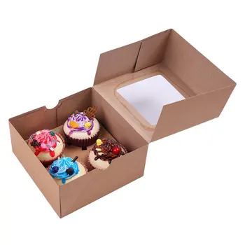 

Four Cake packing Cake boxes Cupcake Boxes With Insert For Party Gift 12pcs