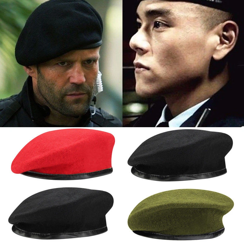 Men Women Unisex Breathable Pure Wool Beret Hats Caps Special Forces Soldiers Death Squads Military Training Camp Hat Hot white beret men