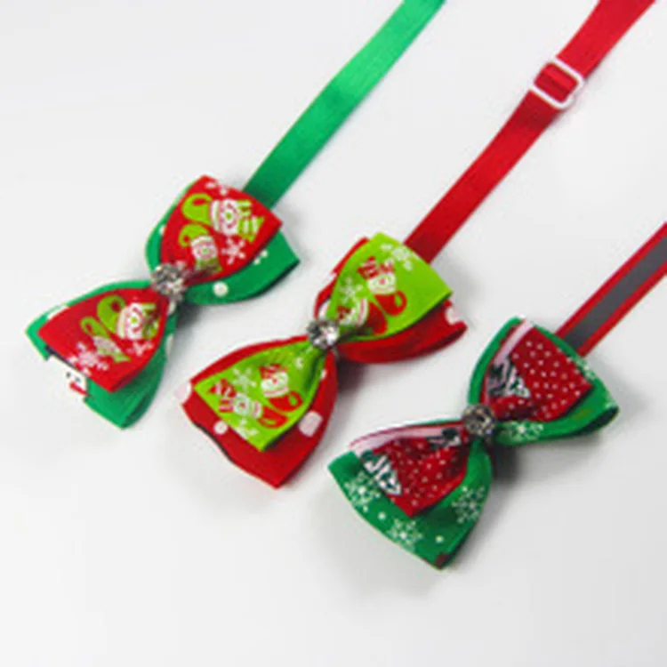 

1PC Pet Cat Dog Collars Tie Wedding Accessories Dogs Bowtie Collar Holiday Decoration Christmas Grooming Pet Thread webbing