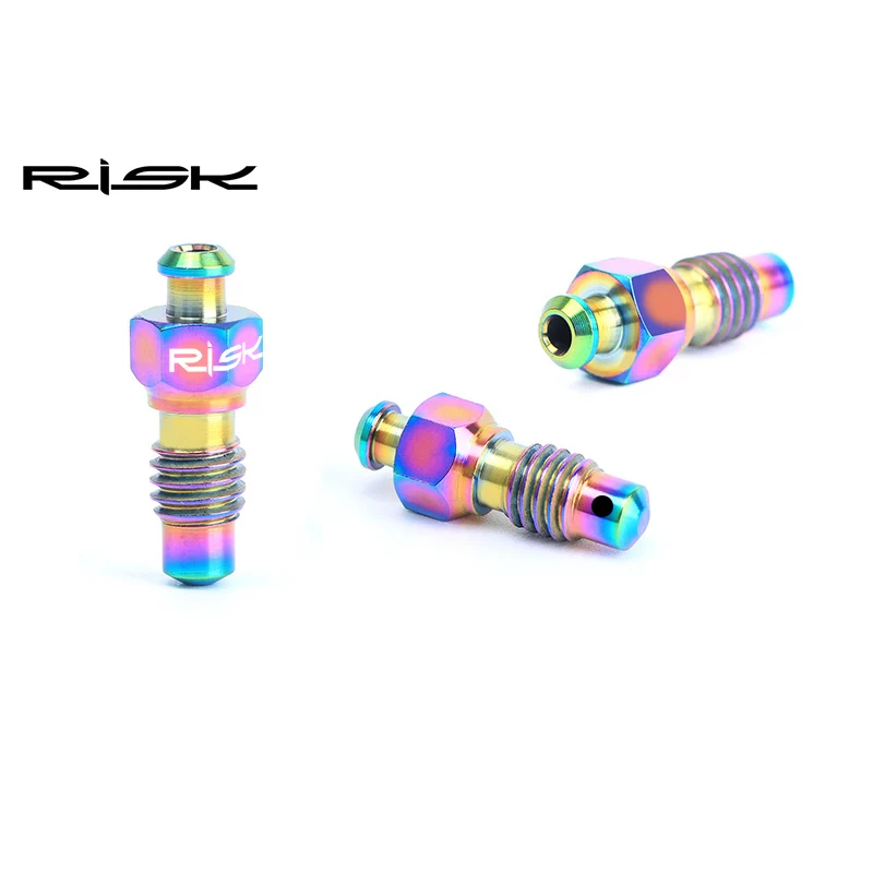 Risk 2 шт. M6 титановый сплав MTB велосипед гидравлический дисковый тормоз выхлопные велосипедные болты тормозной зажим смазки и кровотечения винт 2 цвета