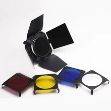 Baixo Preço Universal Photo Studio Barn Door & Honeycomb Grade & 4 Cor Gel Set Para Photo Studio Iluminação Quente venda