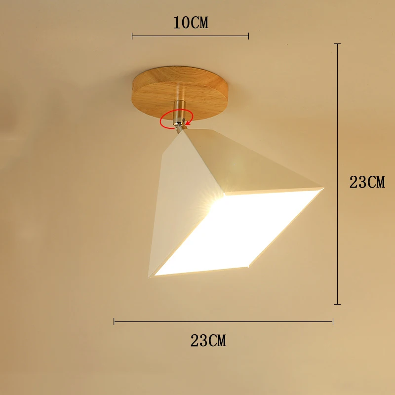 Современный светодиодный потолочный светильник в скандинавском стиле, подвесной светильник, деревянный потолочный светильник для гостиной, фойе, лофт, коридор, крыльцо, домашние фонари - Цвет корпуса: E-White